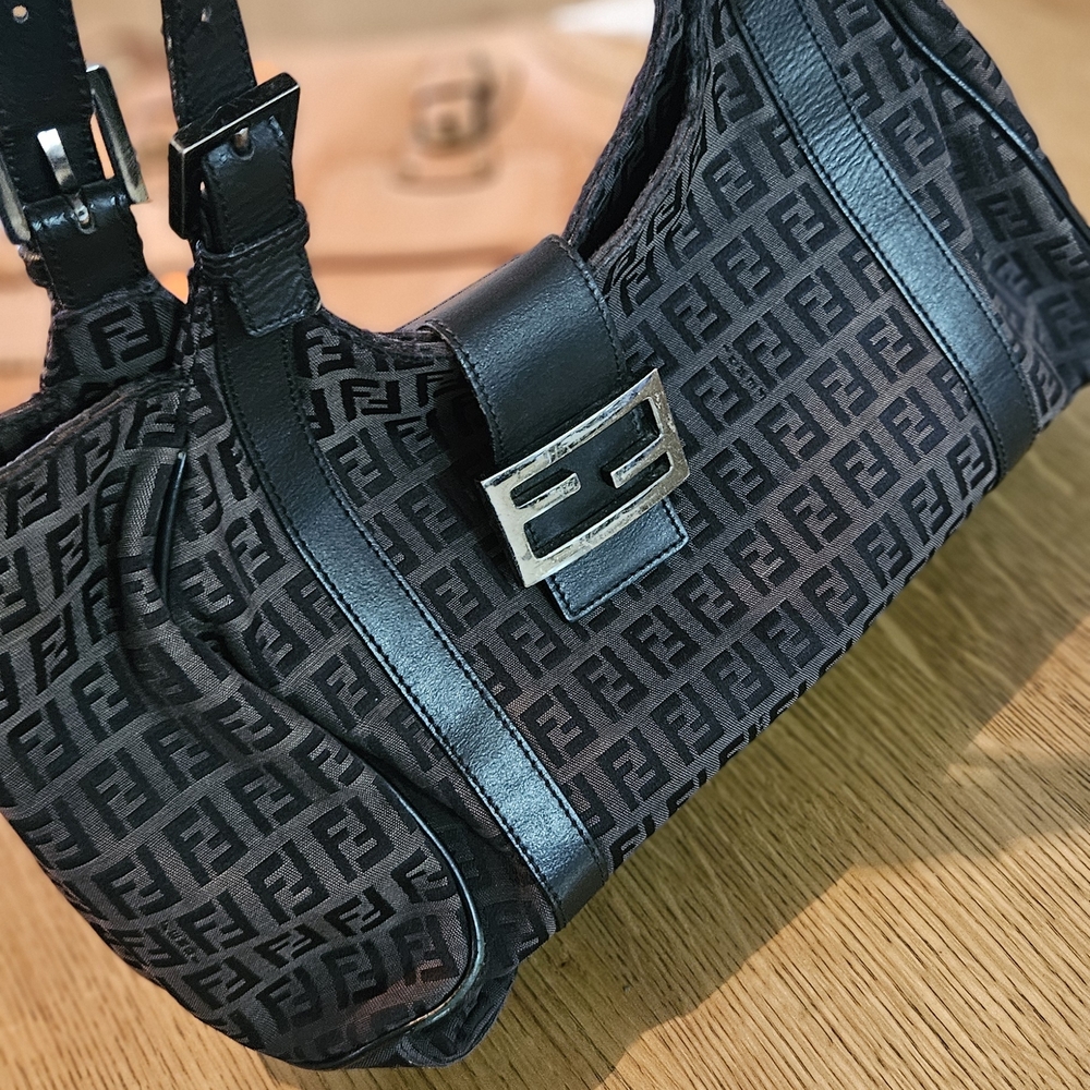 Fendi Black and Gray Monogram Bag
